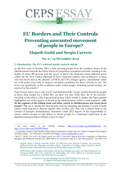 EU Borders and Their Controls Preventing unwanted movement of