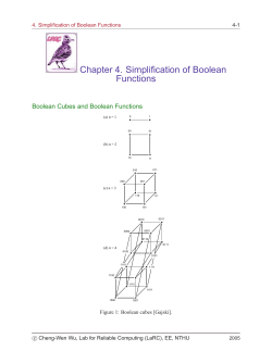 Chapter 4. Simplification of Boolean Functions