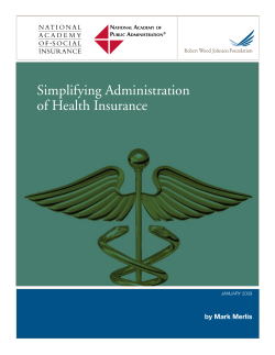 Simplifying Administration of Health Insurance