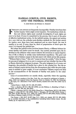 Habeas Corpus, Civil Rights, and the Federal System