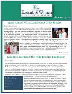 32nd Annual WILA Luncheon A Great Success! Executive Women of