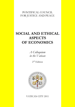 SOCIAL AND ETHICAL ASPECTS OF ECONOMICS A Colloquium