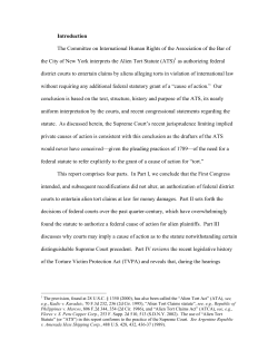 The Alien Tort Statute - New York City Bar Association