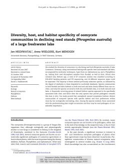 Diversity, host, and habitat specificity of oomycete