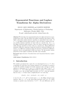 Exponential Functions and Laplace Transforms for Alpha Derivatives