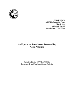 An Update on Some Issues Surrounding Noise Pollution ASOC