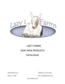 LAZY I FARMS GOAT MILK PRODUCTS CATALOGUE
