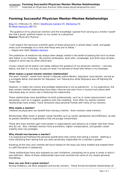 Forming Successful Physician Mentor