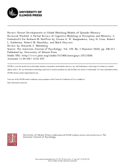 Review: Recent Developments in Global Matching Models of