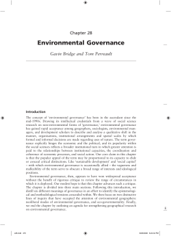 Bridge, Gavin and Tom Perreault 2009. Environmental Governance