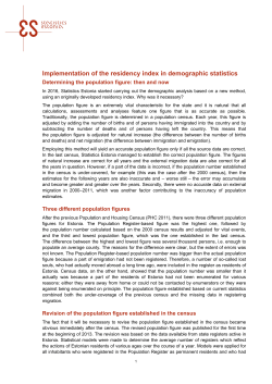 Implementation of the residency index in demographic statistics
