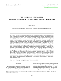the politics of city imaging: a case study of the mtv europe music