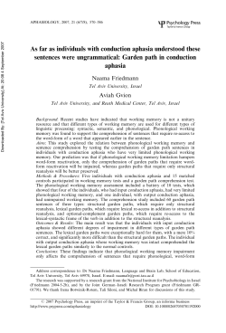 As far as individuals with conduction aphasia understood these