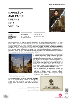 Communiqu&eacute; de presse - Mus&eacute;e Carnavalet