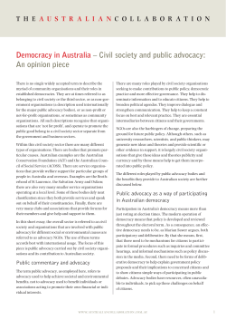 Civil society and public advocacy