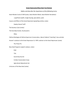 Great Depression/New Deal Test Review Define and describe the