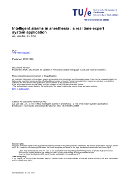 Intelligent alarms in anesthesia : a real time expert system application