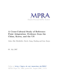 A Cross-Cultural Study of Reference Point Adaptation