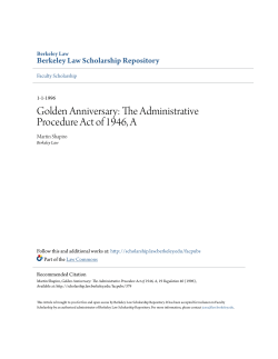 Golden Anniversary: The Administrative Procedure Act of 1946, A