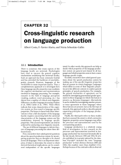 Cross-linguistic research on language production