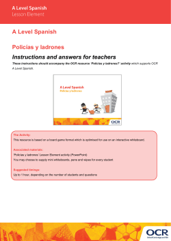 A Level Spanish Lesson Element Teachers` Instructions