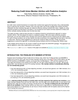 Reducing Credit Union Member Attrition with Predictive Analytics