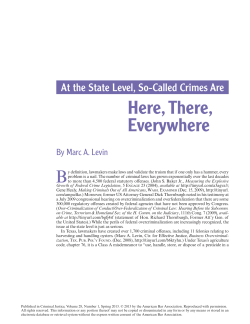 At the State Level, So-Called Crimes Are Here, There, Everywhere