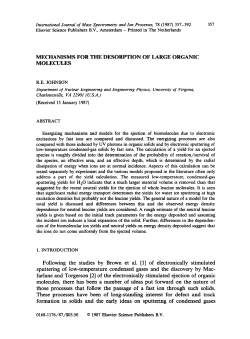 MECHANISMS FOR THE DESORPTION OF LARGE ORGANIC