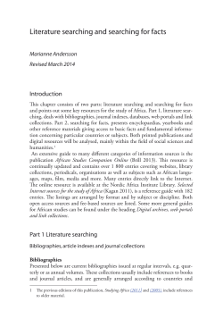 Literature searching and searching for facts