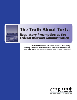The Truth About Torts - Center for Progressive Reform