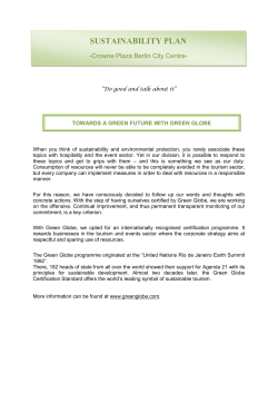 SUSTAINABILITY PLAN - Crowne Plaza Berlin City Centre