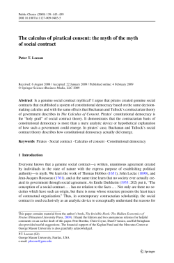 The calculus of piratical consent: the myth of the myth of social contract