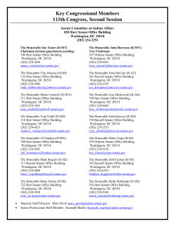 Key Congressional Members 113th Congress, Second