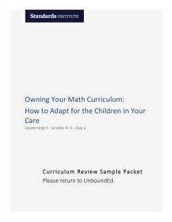 Owning Your Math Curriculum: How to Adapt for