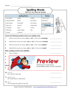 Spelling Words - Super Teacher Worksheets