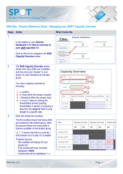 How to Manage Your Capacity at a students per SHIFT level
