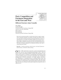 Party Competition and European Integration in the East
