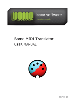 Bome MIDI Translator User Manual