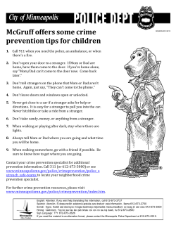 Tips for Children - City of Minneapolis