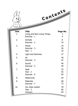 Unit Title Page No. 1. Living and Non-Living Things 1 Exercise
