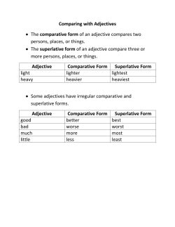 Comparing with Adjectives The comparative form of an adjective