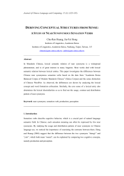 DERIVING CONCEPTUAL STRUCTURES FROM SENSE
