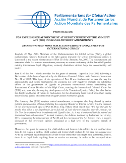 PGA Expresses Disappointment at Reinstatement of the Amnesty Act