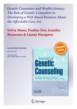 Genetic Counselors and Health Literacy
