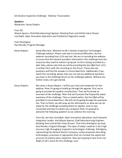 GE Aviation Inspection Challenge - Webinar Transcription Speakers