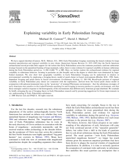 Explaining variability in Early Paleoindian foraging