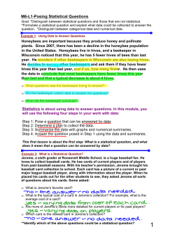 M6L1Posing Statistical Questions