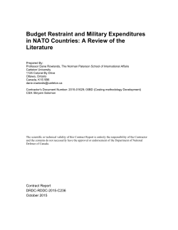 Budget Restraint and Military Expenditures in NATO Countries: A