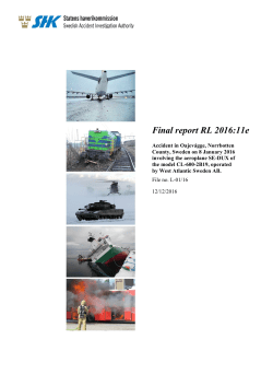 Final report RL 2016:11e - Statens haverikommission
