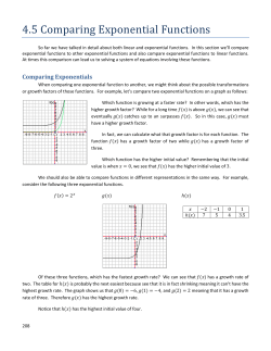 4.5 Comparing Exponential Functions